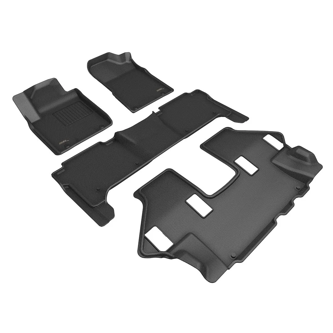 L1NS14601509 – 3D MATS/U-AC Floor Liner, Black Custom Fit Raised Edge Thermoplastic Rubber Of Carbon Fiber Texture 4 ...